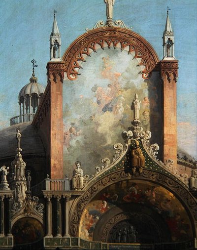 Yksityiskohta kirkon Capricciosta (öljy kankaalle) tekijältä Canaletto