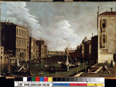 ""Näkymä Venetsian Canal Grandelle"" (Venetsia) Giovanni Antonion maalaus Canal detto il Canaletto (1697-1768). 1700-luvun Mikalojus Konstantinas Ciurlionisin taidemuseo, Kaunas, Liettua tekijältä Canaletto