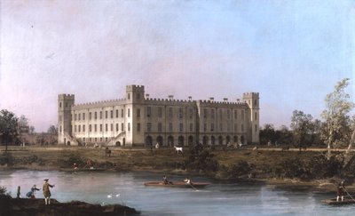 Näkymä Syon Housesta Thamesin toisella puolella kaakosta tekijältä Canaletto