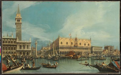 Molo, Venetsia, Bacino di San Marcosta (öljy kankaalle) tekijältä Canaletto