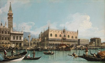 Laituri lähellä Piazza San Marcoa Venetsiassa, Canalettolla (1697-1768). Öljy kankaalle, c. 1729. Ablo Collection tekijältä Canaletto