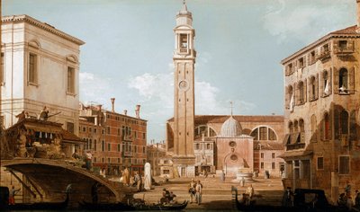 Näkymä Campo dei santi apostolille Venetsiassa (öljy kankaalle tekijältä Canaletto