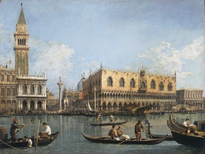 Näkymä San Marcon altaalle Punta della Doganalta tekijältä Canaletto