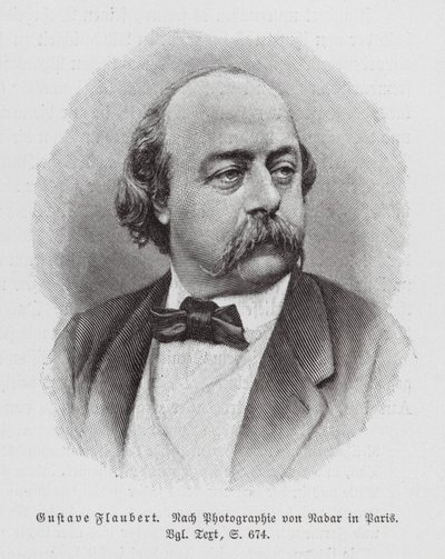 Gustave Flaubert, ranskalainen kirjailija (kaiverrus) tekijältä (1820-1910) (after) Nadar
