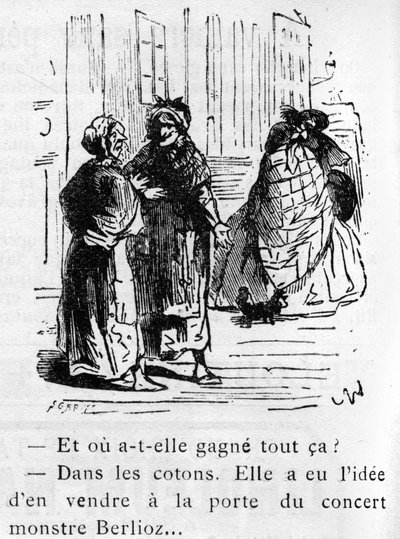 Sarjakuva Hector Berliozin (1803-1869) työstä, jonka Nadar suunnitteli vuonna 1856 Journal "" Pour rire"" -julkaisuun. tekijältä Nadar