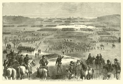 Konfederaation armeijan asema, kun antautuminen ilmoitettiin, huhtikuu 1865 (kaiverrus) tekijältä (after) American School