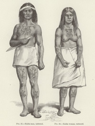 Tatuoitu Haidan nainen ja mies (kaiverrus) tekijältä (after) American School