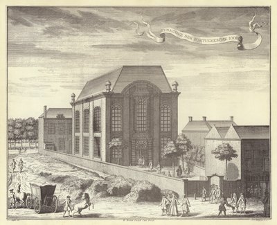 Portugalin synagoga, Amsterdam (kaiverrus) tekijältä (after) Dutch School