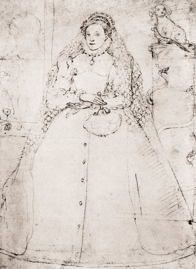 Elizabeth I (litho) tekijältä (after) English School