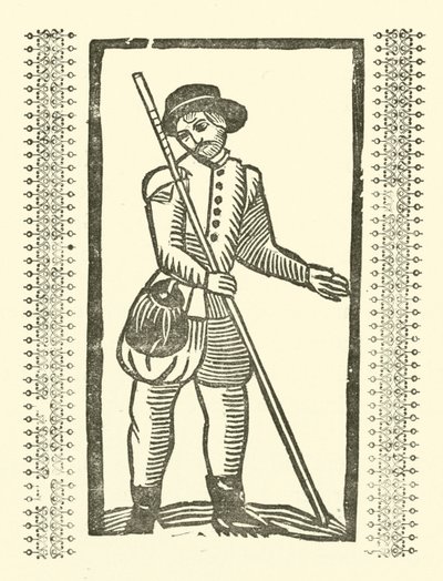 Kuvitus Roxburghen balladeille (puupiirros) tekijältä (after) English School