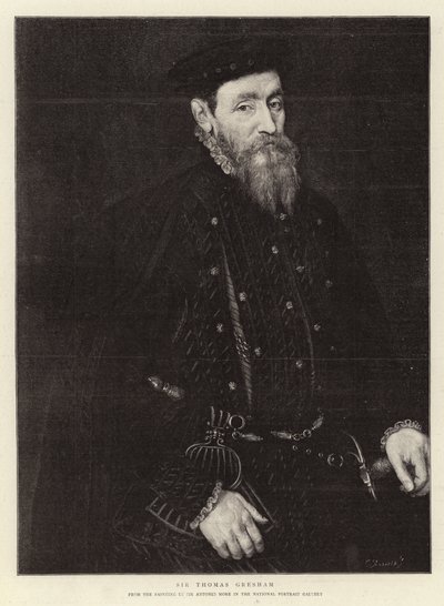 Sir Thomas Gresham (kaiverrus) tekijältä (after) English School