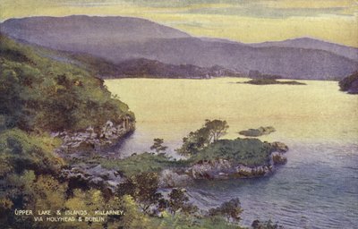 Upper Lake ja saaret, Killarney, Holyheadin ja Dublinin kautta (värillinen kuva) tekijältä (after) English photographer