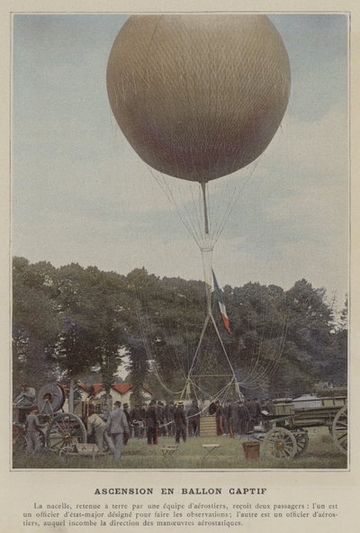 Captive Balloon Ascent (värillinen kuva) tekijältä (after) French Photographer