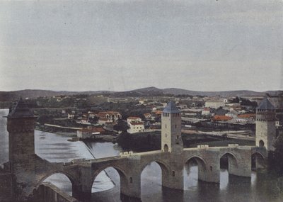 Cahors, Pont Valentre (värillinen kuva) tekijältä (after) French Photographer
