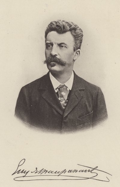 Guy de Maupassant, ranskalainen novellisti ja romaanikirjailija (s/w-kuva). tekijältä (after) French Photographer