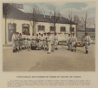 Perunan kuoriminen ja liha Corvee (värillinen kuva) tekijältä (after) French Photographer