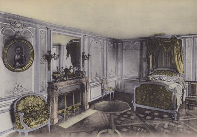 Petit Trianon, Chambre de Marie-Antoinette, Pikku Trianon, Marie-Antoinette Makuuhuone (värillinen valokuva) tekijältä (after) French Photographer