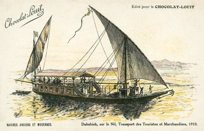 Dahabieh, Niilin rannalla, matkailijoiden ja tavaroiden kuljetus tekijältä (after) French School