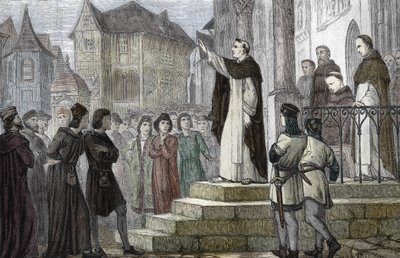 Albert Suuren (1193/1206-1280) edustus opettajana Pariisissa, Pariisin yliopistossa, ensimmäisessä dominikaaniluostarissa Rue Saint Jacquesilla (College des Jacobins) Gueric de Saint-Quentinin alaisuudessa) 1241-1245 ( Albertin muotokuva tekijältä (after) French School