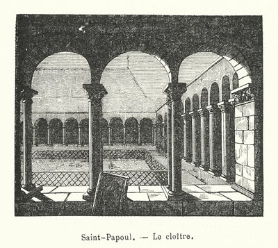 Saint-Papoul, luostari (kaiverrus) tekijältä (after) French School