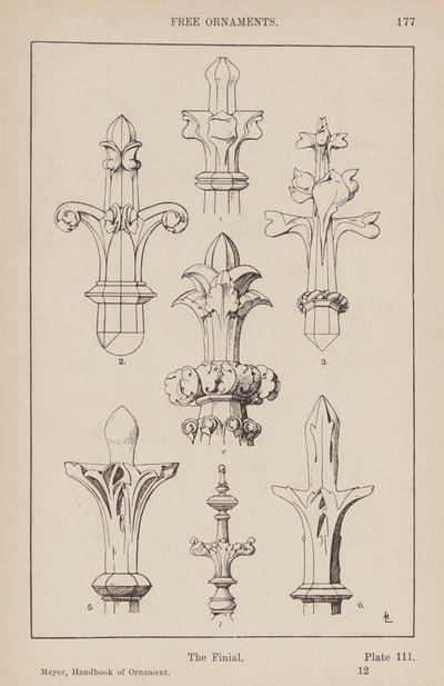 Koriste: (kaiverrus): Free Ornaments, The Finial (kaiverrus) tekijältä (after) German School