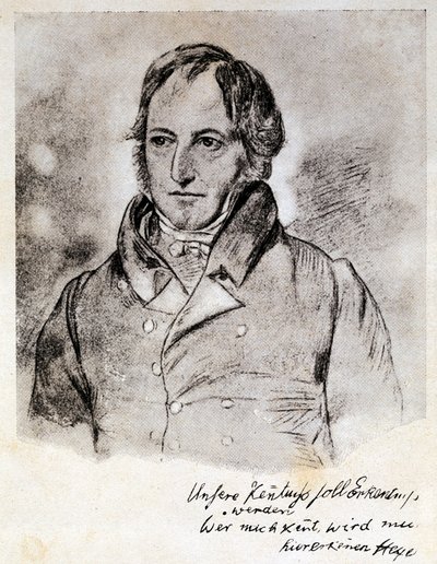 Georg Wilhelm Friedrich Hegelin (1770-1831), saksalaisen filosofin ja idealistin muotokuva. Kaiverrus G. Henselin piirustuksen mukaan. tekijältä (after) German School