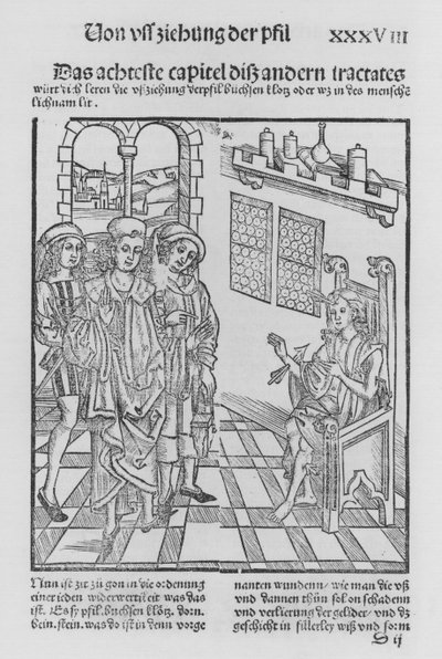 Hieronymus Brunschwigin Kirurgian kirja (litho) tekijältä (after) German School