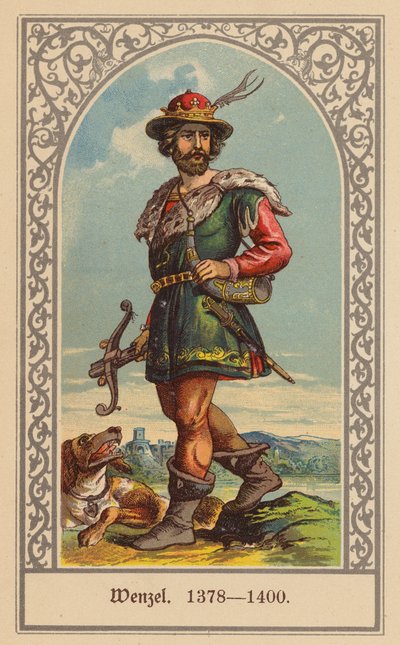Venceslaus IV, Böömin ja Saksan kuningas (värilitografia) tekijältä (after) German School