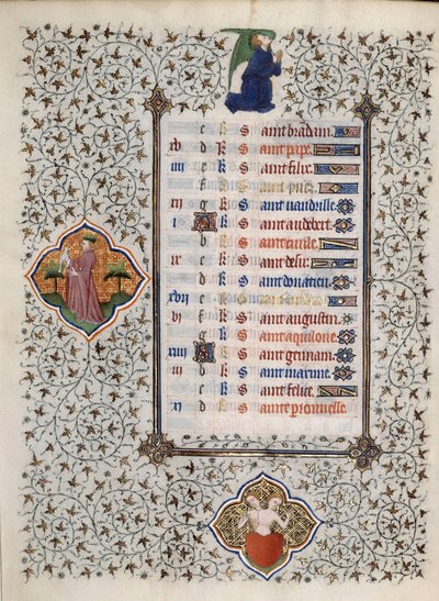 Sivu käsikirjoituksesta "Les Tres Riches Hours du Duke Francois de Guise", jonka Boucicaut