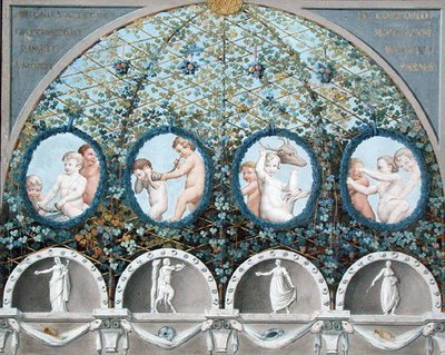 Design for a Ceiling Fresco, julkaistu n. 1780 (guassi, tussi ja akvarelli etsatulla pohjalla) (katso myös 192025-026 tekijältä (c.1489 1534) (after) Correggio