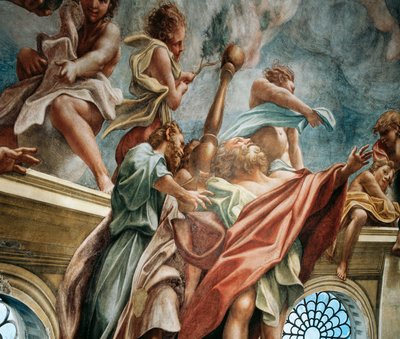 Apostoli, yksityiskohta Neitsyt taivaaseen tekijältä (c.1489 1534) Correggio