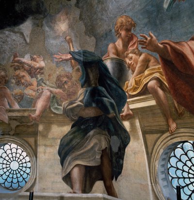 Apostoli, yksityiskohta Neitsyt taivaaseenastumisesta tekijältä (c.1489 1534) Correggio