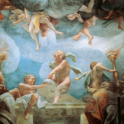 Efebit parvekkeella, yksityiskohta Neitsyt taivaaseen tekijältä (c.1489 1534) Correggio