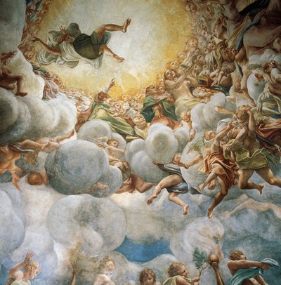 Eeva ja Maria nousemassa, yksityiskohta Neitsyt taivaaseen tekijältä (c.1489 1534) Correggio