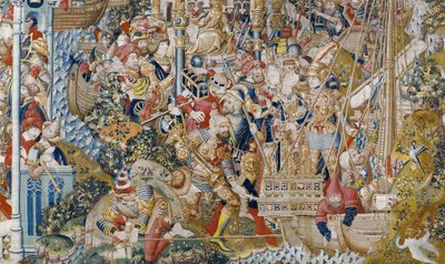 Troijan sota: Helenin raiskaus, n. 1470 (kuvakudos) tekijältä (fl.1450-75) Master of Coetivy