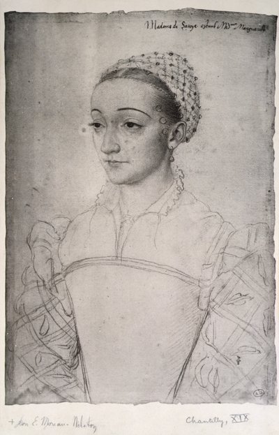 Marguerite de France (1523-74) (kynä paperilla) tekijältä (studio of) Clouet