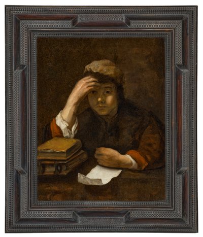 Poika lukemassa (öljy kankaalle) tekijältä (studio of) Rembrandt Harmensz. van Rijn