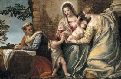 Madonna ja lapsi Pyhän Elisabetin, pikkulapsen Pyhän Johannes Kastajan ja Pyhän Justinan kanssa, 1565-70 tekijältä Paolo Veronese