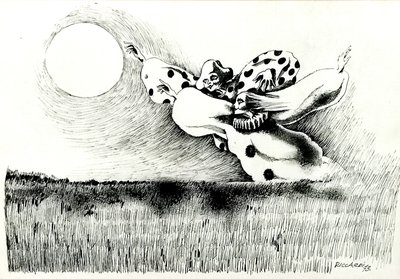 G. C. Riccardi, Nimetön, 1973, Tinte auf Papier, 50x70, Italia. tekijältä Gian Carlo Riccardi