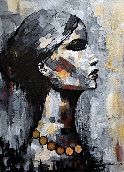 Nainen "Shadow of Wisdom " Akvarelli Style tekijältä Lea Bommeli