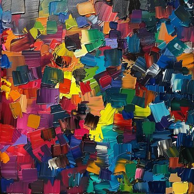 Contemporary art öljymaalaus värikäs  kirkas rakenne seinälle ripustamalla tekijältä F. Abderrahim