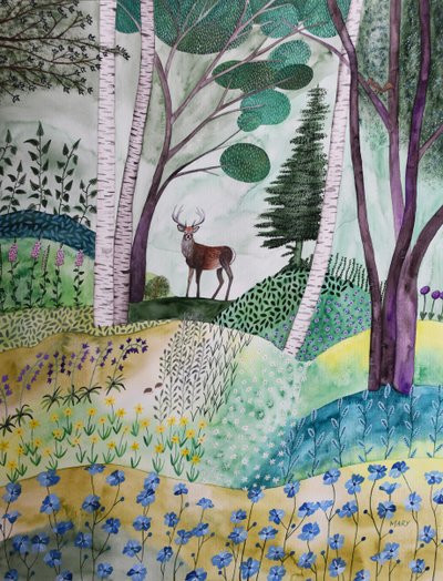 Kevät metsässä tekijältä Marys Watercolors
