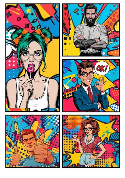 Popart-sarjakuva "OK" tekijältä Mario Witt