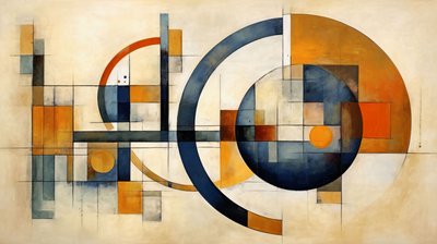 Matematiikka  Geometria abstrakti maalaus muotoja, online mukautetun kankaalle tulosteita tekijältä F. Abderrahim