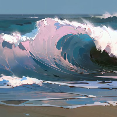 Ocean Beach Kauniit aallot ja vesi, kodin seinäkoriste makuuhuoneeseen tekijältä F. Abderrahim