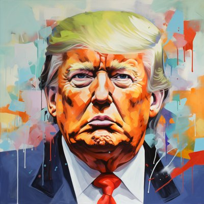 Donald Trump Canvas öljymaalaus Tulosta, kehystetty Wood wall art tulostaa tekijältä F. Abderrahim