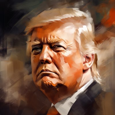 Fine art Donald Trump muotokuva, seinätaide sisustus | tulosta pyynnöstä tekijältä F. Abderrahim