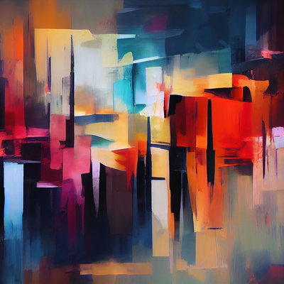 Vibrant Abstract Composition, seinätaide sisustus | print on demand uk tekijältä F. Abderrahim