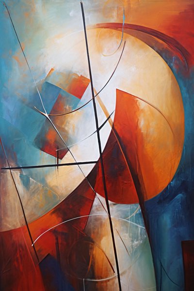 Shapes and Lines Abstrakti Art, kankaalle  seinäkehys tulosta pyynnöstä tekijältä F. Abderrahim