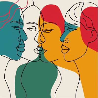 Vilkas ihmisjoukko, värien kirjo, seinäkoriste | print on demand tekijältä F. Abderrahim